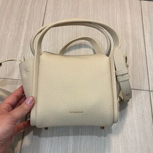 Songmont Ivory Pebbled Leather Mini Top-Handle Bag